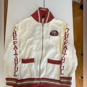 49ers knitted cardigan sweater